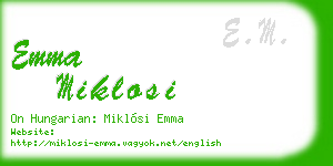 emma miklosi business card
